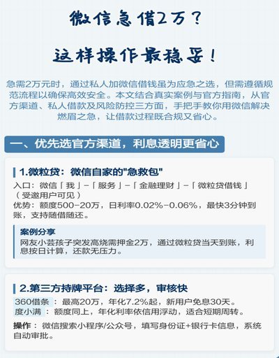 微信怎样借钱急用